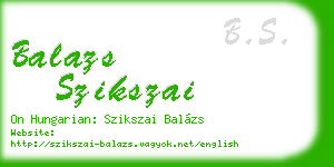 balazs szikszai business card